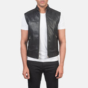 
Roland أسود Leather Biker Vest رجالي in Black Cowhide &Amp; Sheepskin Leather - عرض أمامي وقَصّة مفصلة أنيقة | شراء أونلاين عبر المتجر الرسمي