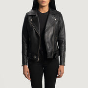 
تفاصيل حرفية لصنع الحاشية في Rumy Maroon Leather Biker Jacket