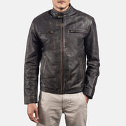 Rustic جاكيت بايكر جلد رجالي – alternate product view 3