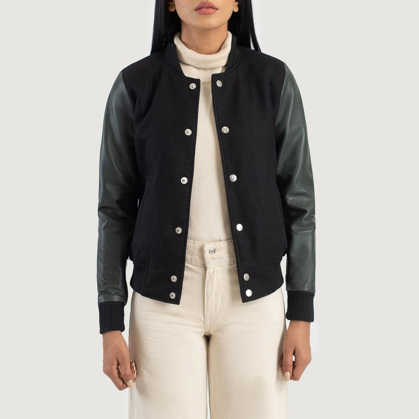 Savant Varsity جاكيت جلد نسائي