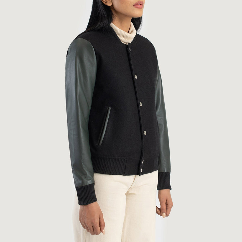 Savant Varsity جاكيت جلد نسائي