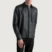 Black Sheepskin leather Jacket - Back View Showing Tailored Shoulder Fit &amp; Clean Hemline