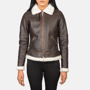 Sherilyn B-3 أسود جاكيت بومبر جلد نسائي – alternate product view 4