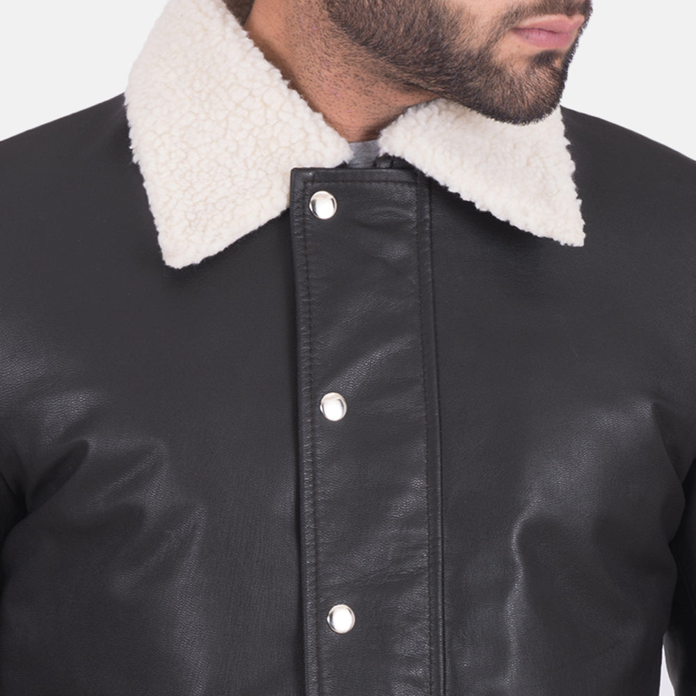 Authentic Goatskin Leather with Semi-aniline Finish Grain Texture &amp; Heavy-Duty Seam Stitching Detail