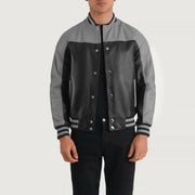 
Terrance Black & Red Leather Varsity Jacket in Black & Red Sheepskin Leather - عرض أمامي وقَصّة مفصلة أنيقة | شراء أونلاين عبر المتجر الرسمي