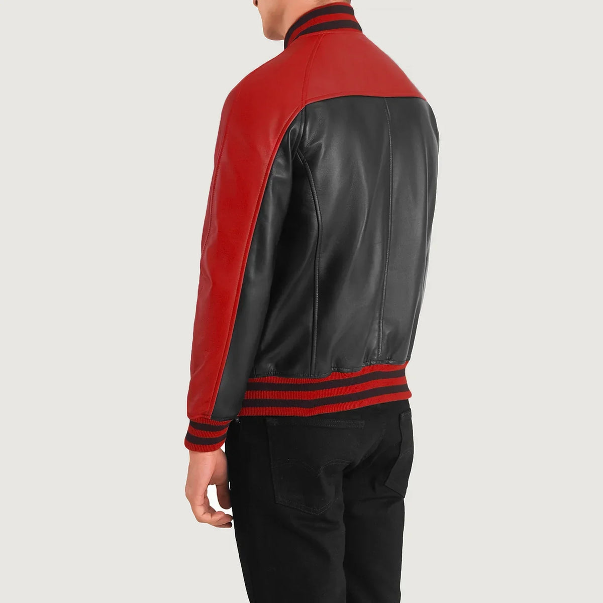 
Terrance أسود Varsity جاكيت جلد رجالي – alternate product view 4