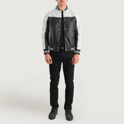 
Terrance أسود Varsity جاكيت جلد رجالي – alternate product view 3