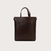 
Vintage Brown Full-Grain leather Bag - عرض خلفي يوضح أحزمة الجلد المقواة والخياطة المتقنة