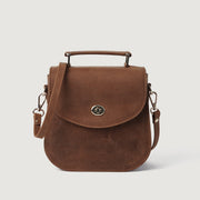 
The Sandra Vintage بيج تان Leather Saddle Bag For Women in Tan Full Grain Naturally Milled Cowhide Leather. - Full Exterior عرض أمامي وقَصّة مفصلة أنيقة | شراء أونلاين عبر المتجر الرسمي