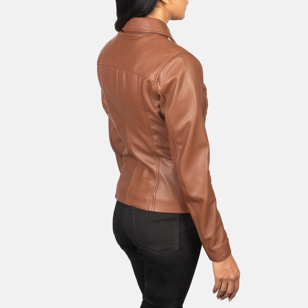 Tomachi أحمر جاكيت جلد نسائي – alternate product view 5