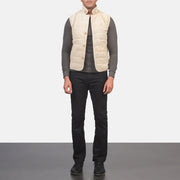
Tony Off-White Suede Vest رجالي رجالي - عرض جانبي يوضح قَصّة الأكمام المريحة