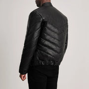 Authentic Sheepskin Leather with Semi-Aniline Finish Grain Texture &amp; Heavy-Duty Seam Stitching Detail