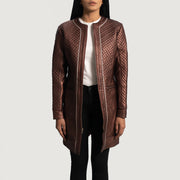 
Trudy Lane مبطن ومحاك عنابي معطف جلد فاخر نسائي in Maroon Sheepskin Leather - عرض أمامي وقَصّة مفصلة أنيقة | شراء أونلاين عبر المتجر الرسمي