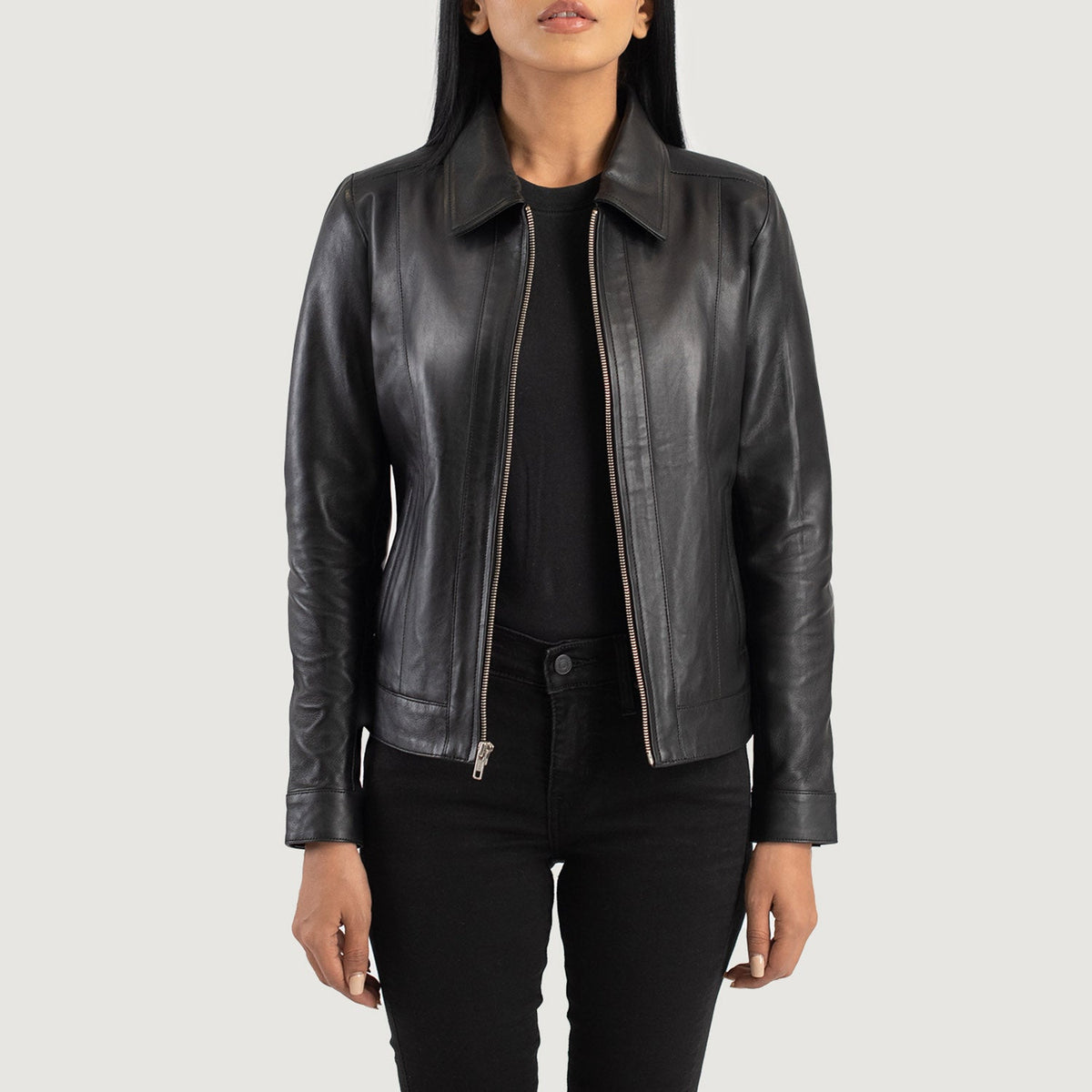 Vixen Classic Collar جاكيت جلد نسائي – alternate product view 1