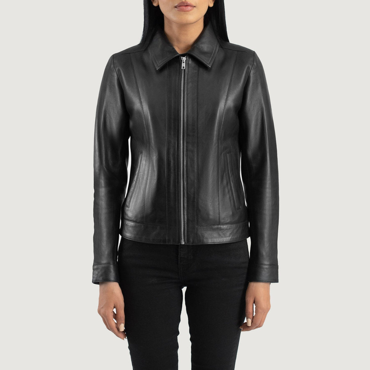 Vixen Classic Collar جاكيت جلد نسائي – alternate product view 4