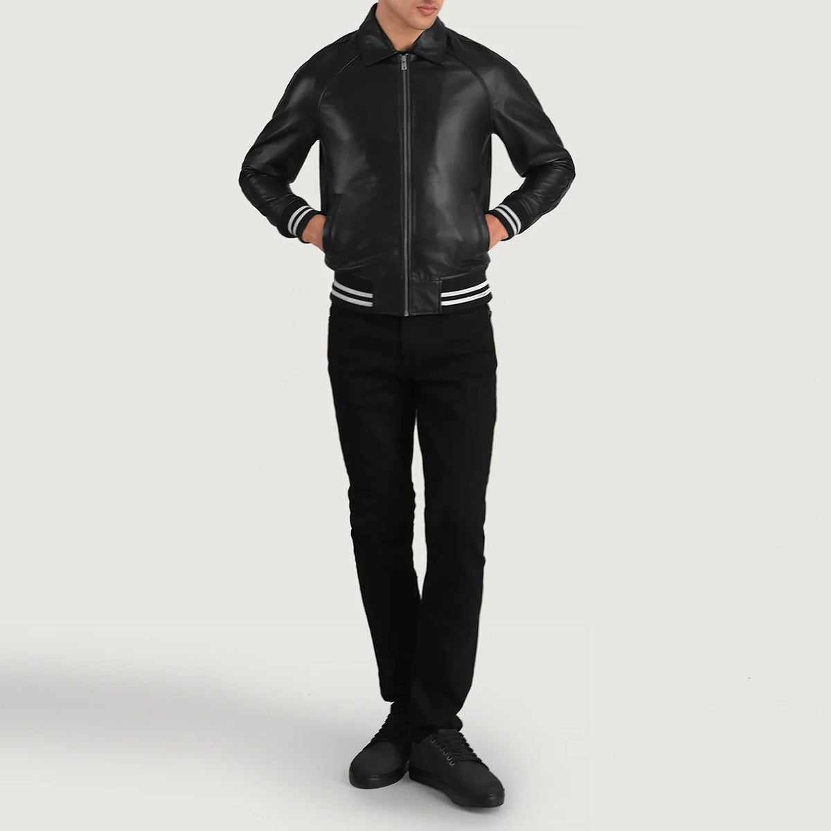 Walton Varsity جاكيت جلد رجالي – alternate product view 3