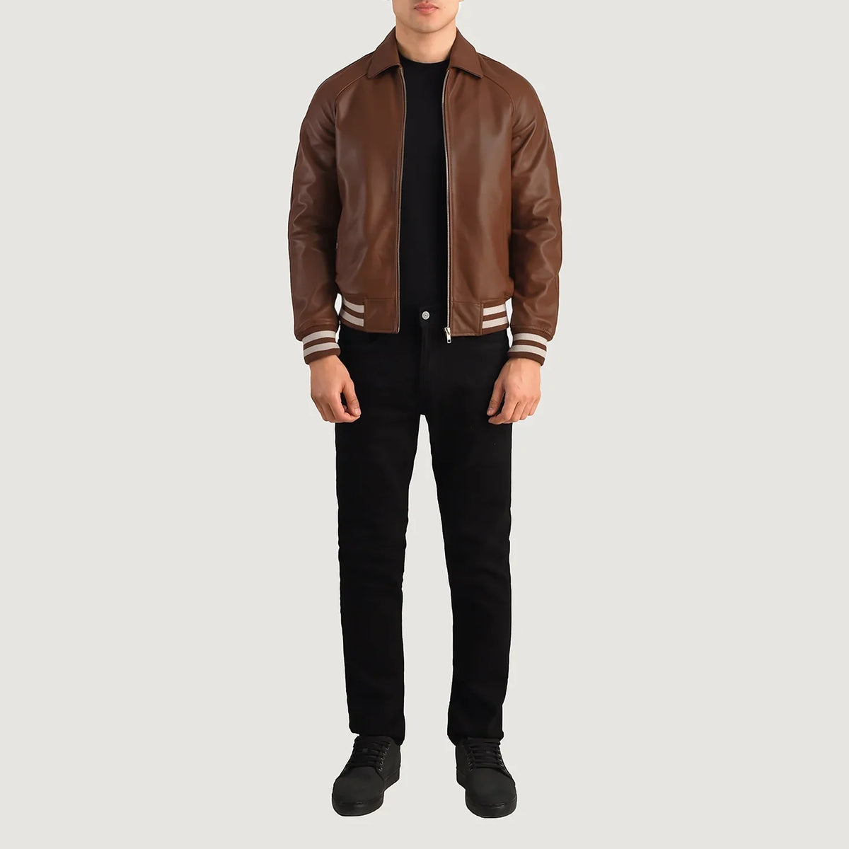 Walton Varsity جاكيت جلد رجالي – alternate product view 2
