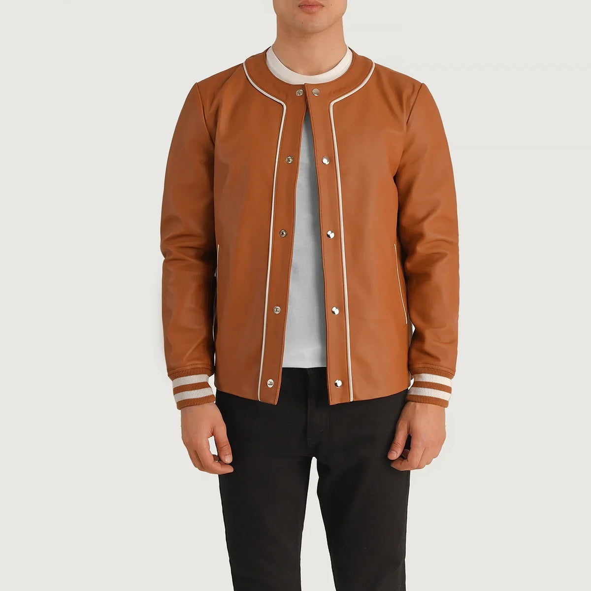 Willis Varsity جاكيت جلد رجالي – alternate product view 1