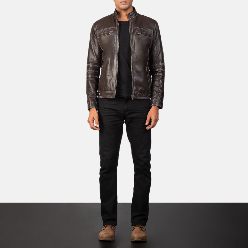 Youngster جاكيت بايكر جلد رجالي – alternate product view 3