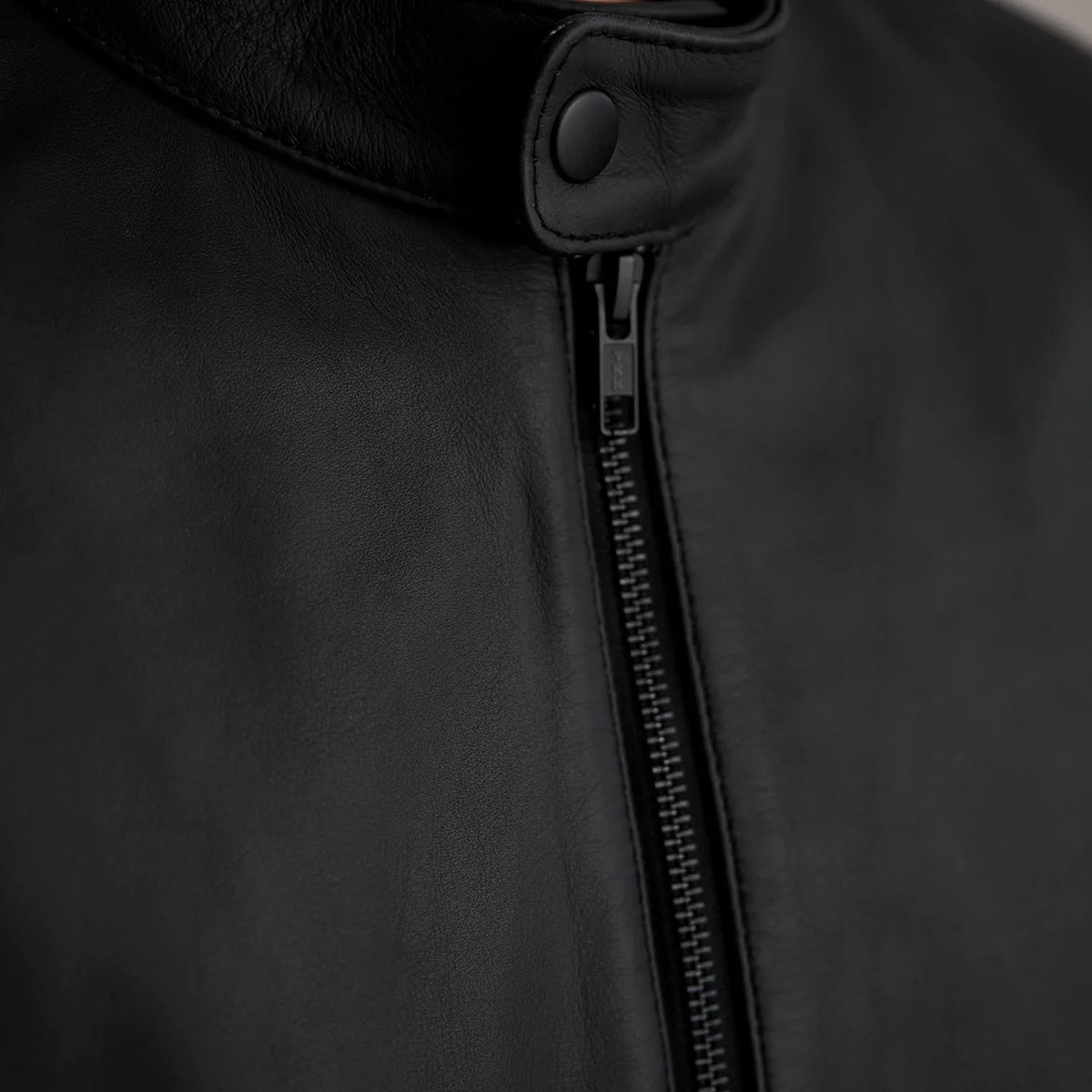 Authentic Cowhide Leather with Aniline Finish Grain Texture &amp; Heavy-Duty Seam Stitching Detail