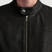 Authentic Sheepskin Leather with Aniline Finish Grain Texture &amp; Heavy-Duty Seam Stitching Detail