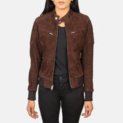 
Zenna Mocha Suede Bomber Jacket in Brown Goat Suede - عرض أمامي وقَصّة مفصلة أنيقة | شراء أونلاين عبر المتجر الرسمي